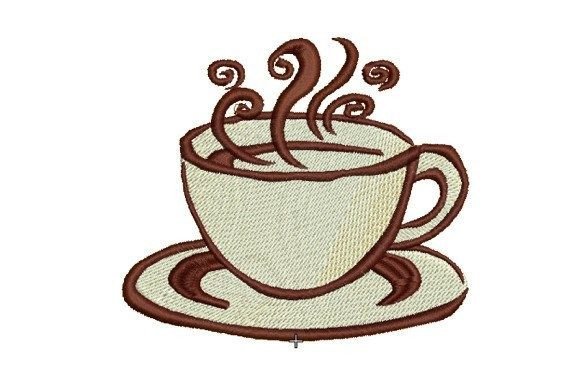 Review: Hot Coffee in White Mug Embroidery Design