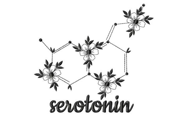 Review: Serotonin Molecule with Flowers Design